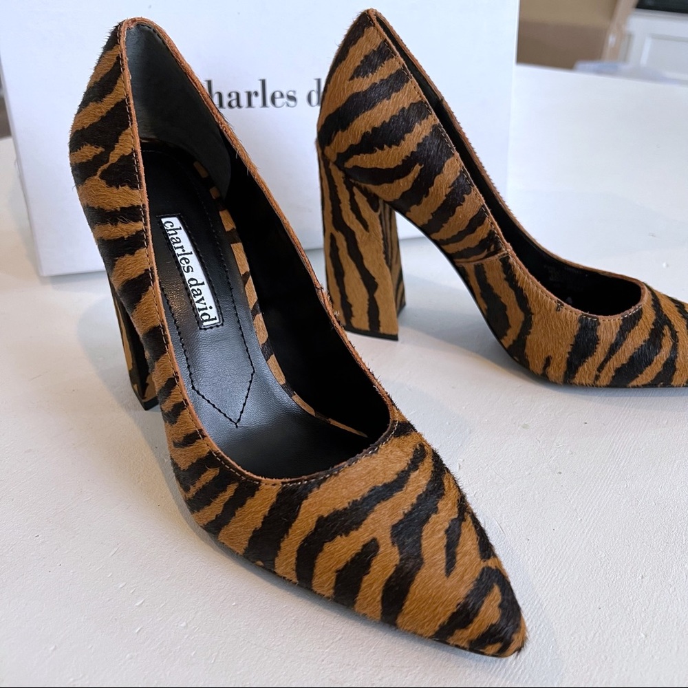 Charles David | Calf Hair Pointed Toe Dress Heels